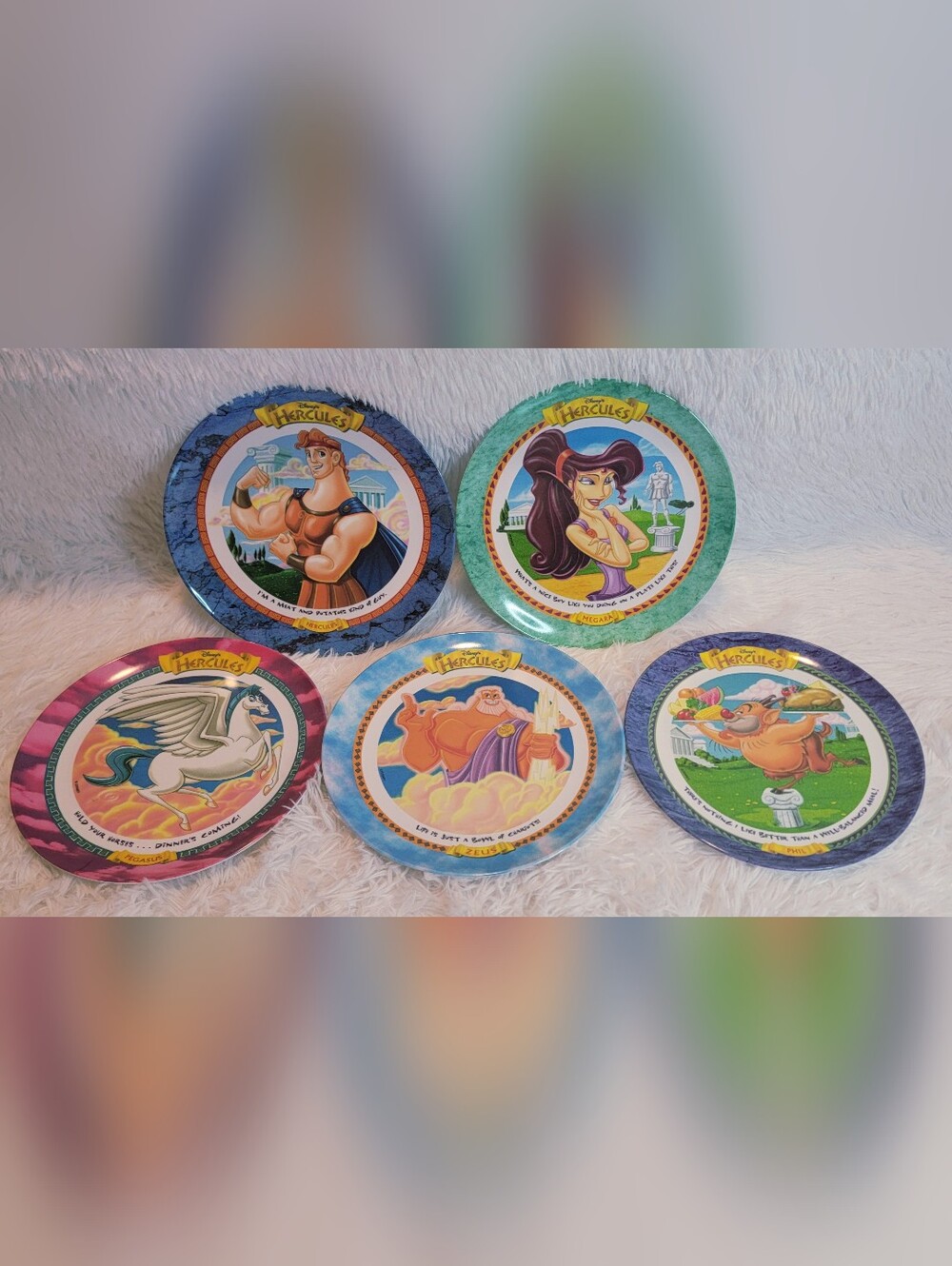 Vintage 1997 McDonald's Disney Hercules Collector Plates, Set of (5). 9.5"/9"